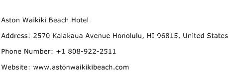 Aston Waikiki Beach Hotel Address Contact Number