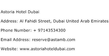 Astoria Hotel Dubai Address Contact Number