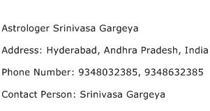 Astrologer Srinivasa Gargeya Address Contact Number