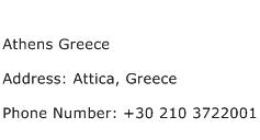 Athens Greece Address Contact Number