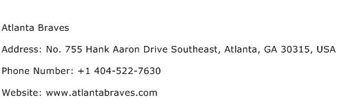 Atlanta Braves Address Contact Number