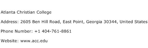 Atlanta Christian College Address Contact Number