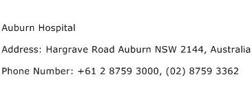 Auburn Hospital Address Contact Number