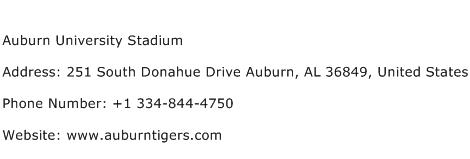 Auburn University Stadium Address Contact Number
