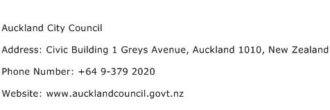 Auckland City Council Address Contact Number