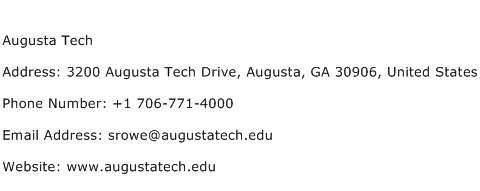 Augusta Tech Address Contact Number