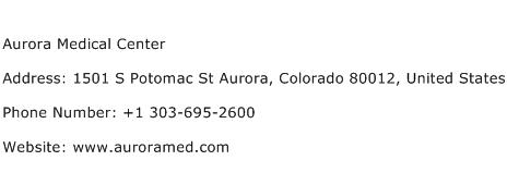 Aurora Medical Center Address Contact Number
