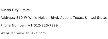 Austin City Limits Address Contact Number