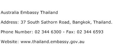 Australia Embassy Thailand Address Contact Number