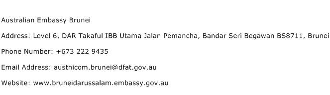 Australian Embassy Brunei Address Contact Number