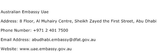 Australian Embassy Uae Address Contact Number