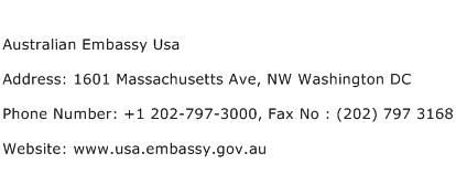 Australian Embassy Usa Address Contact Number