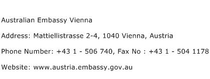 Australian Embassy Vienna Address Contact Number