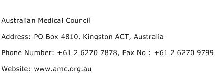 Australian Medical Council Address Contact Number