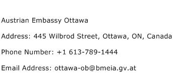 Austrian Embassy Ottawa Address Contact Number