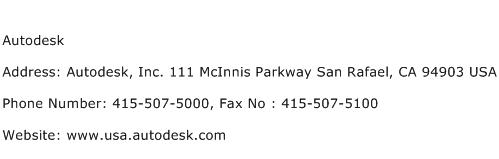Autodesk Address Contact Number