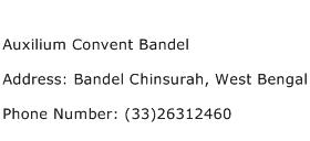 Auxilium Convent Bandel Address Contact Number