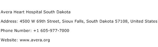 Avera Heart Hospital South Dakota Address Contact Number