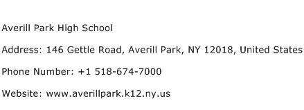 Averill Park High School Address Contact Number