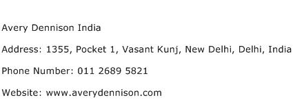 Avery Dennison India Address Contact Number