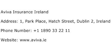 Aviva Insurance Ireland Address Contact Number