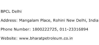 BPCL Delhi Address Contact Number