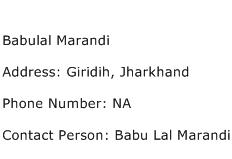 Babulal Marandi Address Contact Number