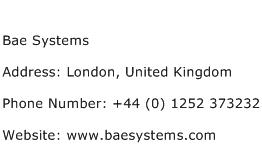 Bae Systems Address Contact Number