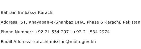 Bahrain Embassy Karachi Address Contact Number