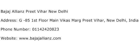 Bajaj Allianz Preet Vihar New Delhi Address Contact Number