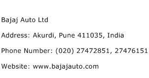 Bajaj Auto Ltd Address Contact Number