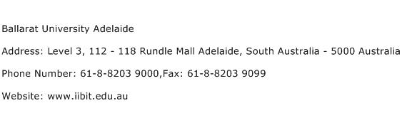 Ballarat University Adelaide Address Contact Number