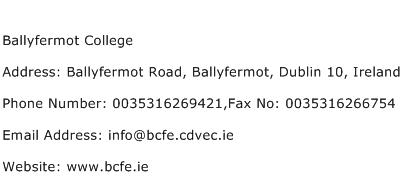 Ballyfermot College Address Contact Number