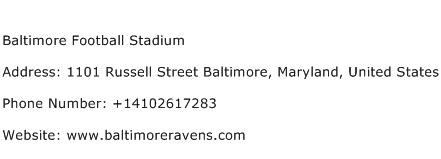 Baltimore Football Stadium Address Contact Number