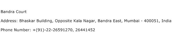 Bandra Court Address Contact Number