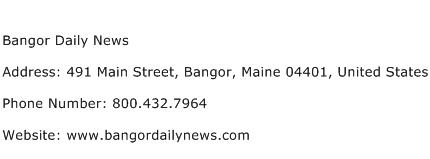 Bangor Daily News Address Contact Number