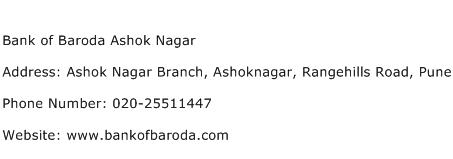Bank of Baroda Ashok Nagar Address Contact Number