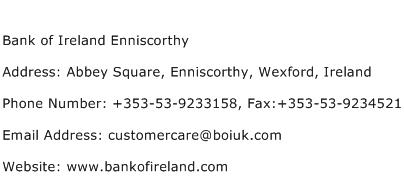 Bank of Ireland Enniscorthy Address Contact Number