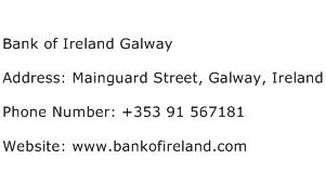 Bank of Ireland Galway Address Contact Number