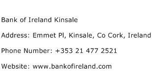 Bank of Ireland Kinsale Address Contact Number