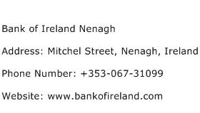 Bank of Ireland Nenagh Address Contact Number