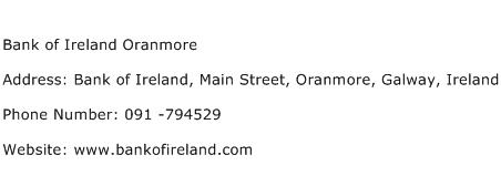 Bank of Ireland Oranmore Address Contact Number