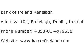 Bank of Ireland Ranelagh Address Contact Number