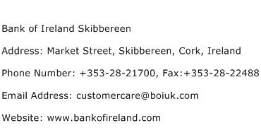 Bank of Ireland Skibbereen Address Contact Number