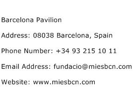Barcelona Pavilion Address Contact Number