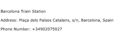 Barcelona Train Station Address Contact Number