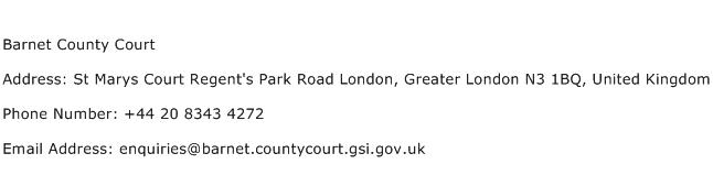 Barnet County Court Address Contact Number