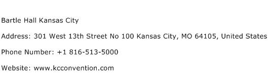 Bartle Hall Kansas City Address Contact Number