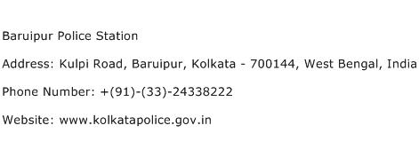 Baruipur Police Station Address Contact Number