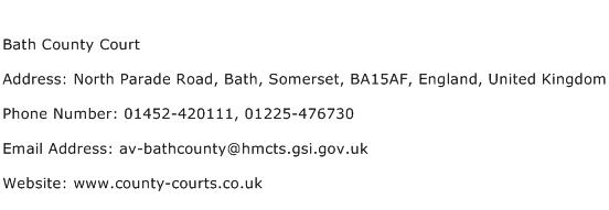 Bath County Court Address Contact Number
